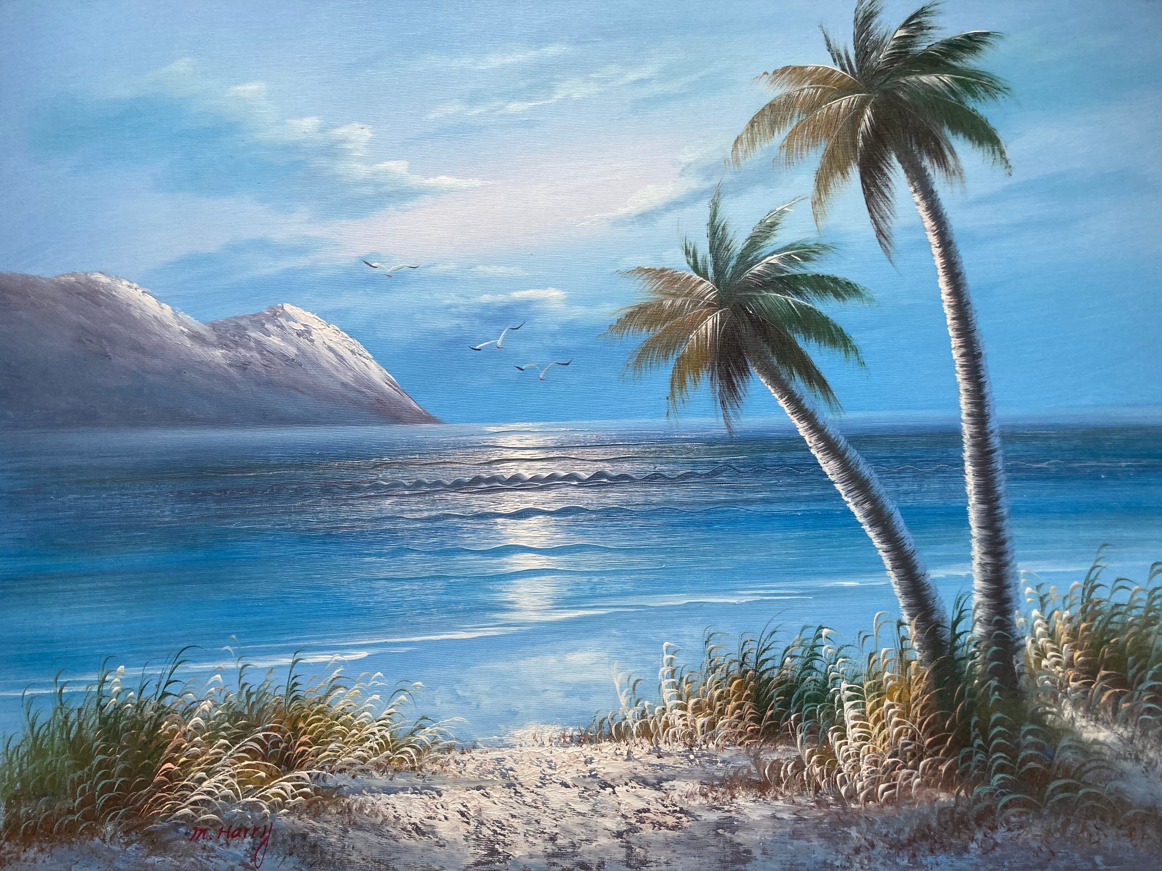 Oil painting - Palm Tree Seascape