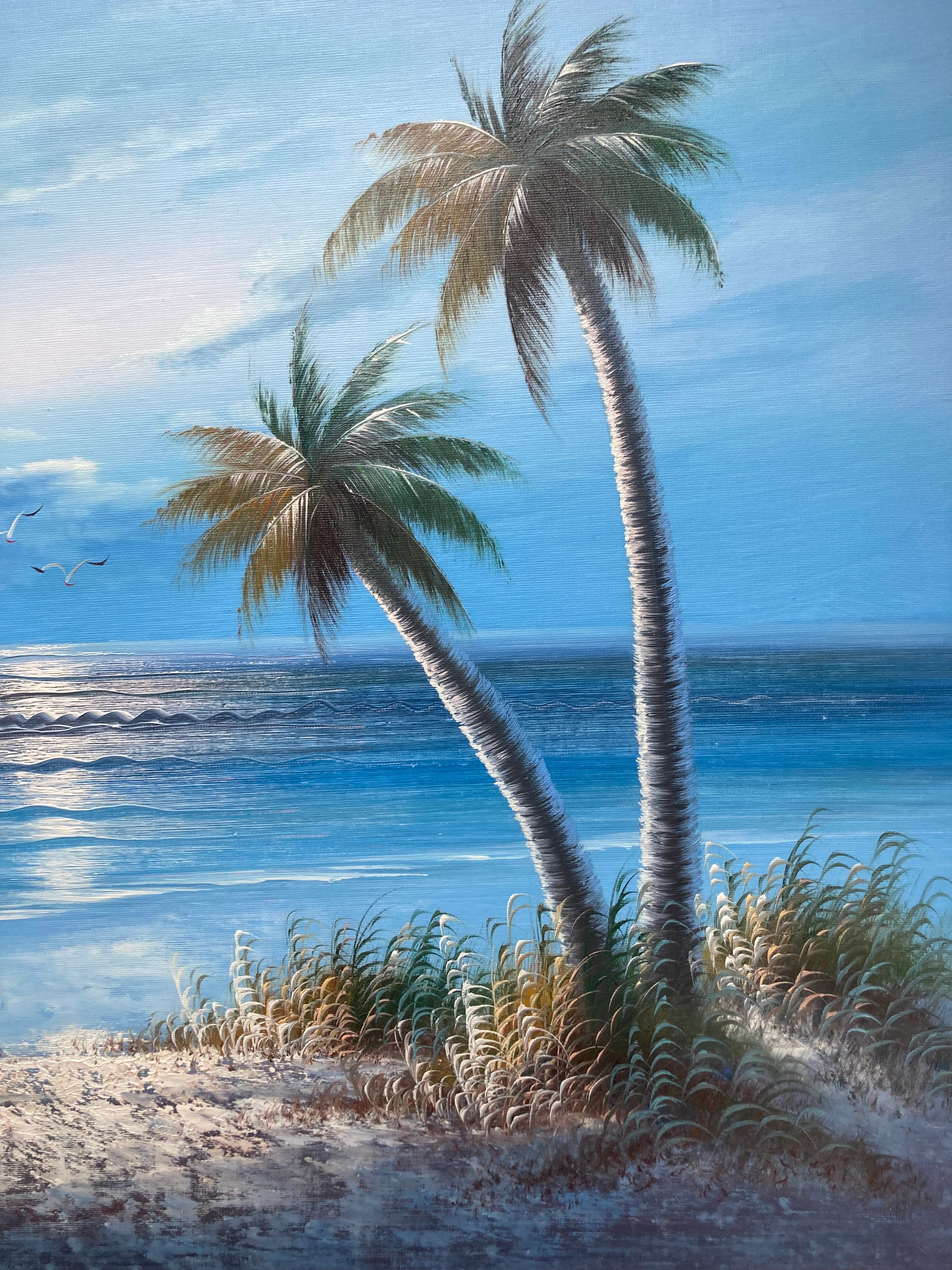Oil painting - Palm Tree Seascape