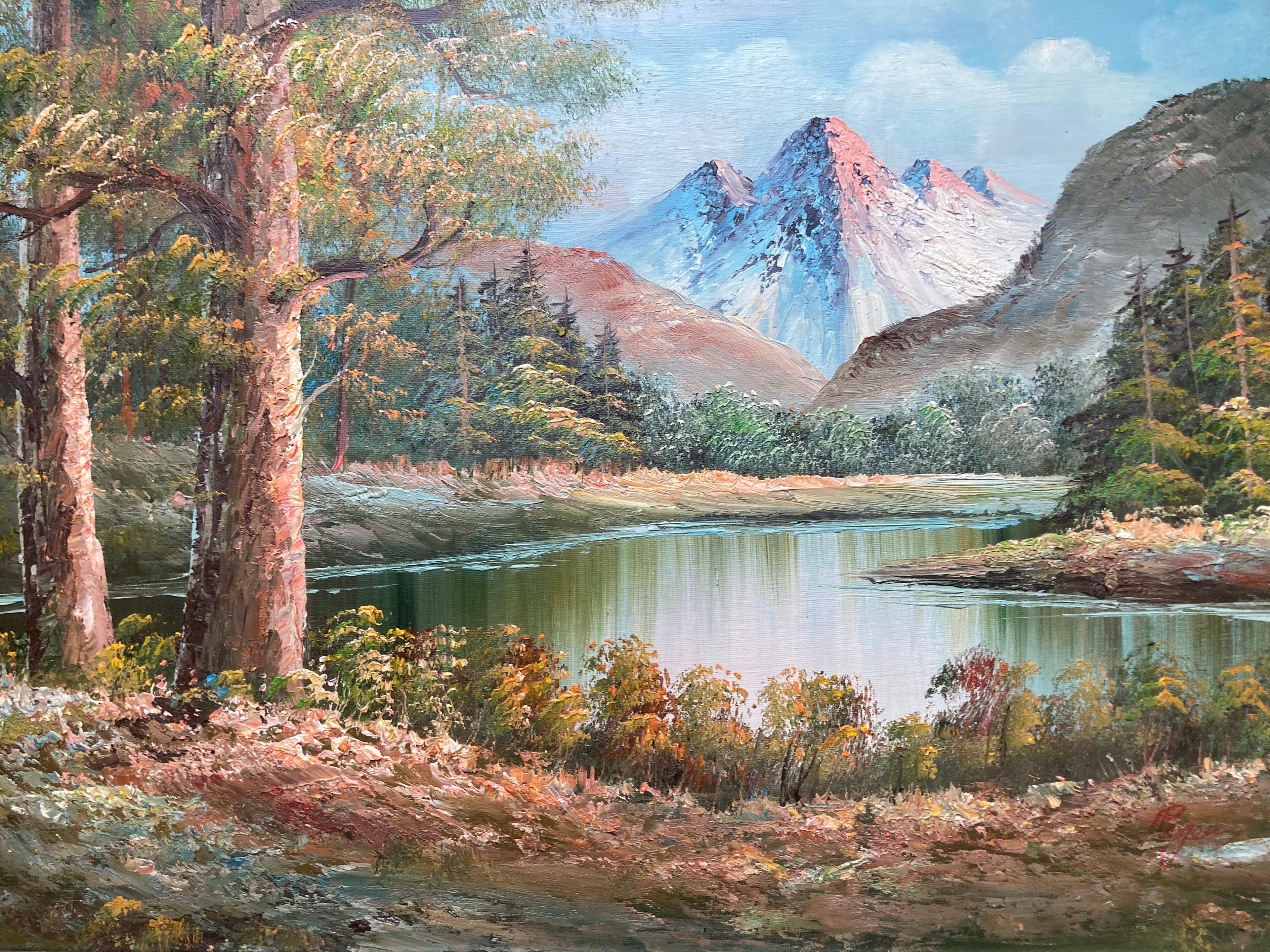 Oil Painting - Mountain Scene Landscape