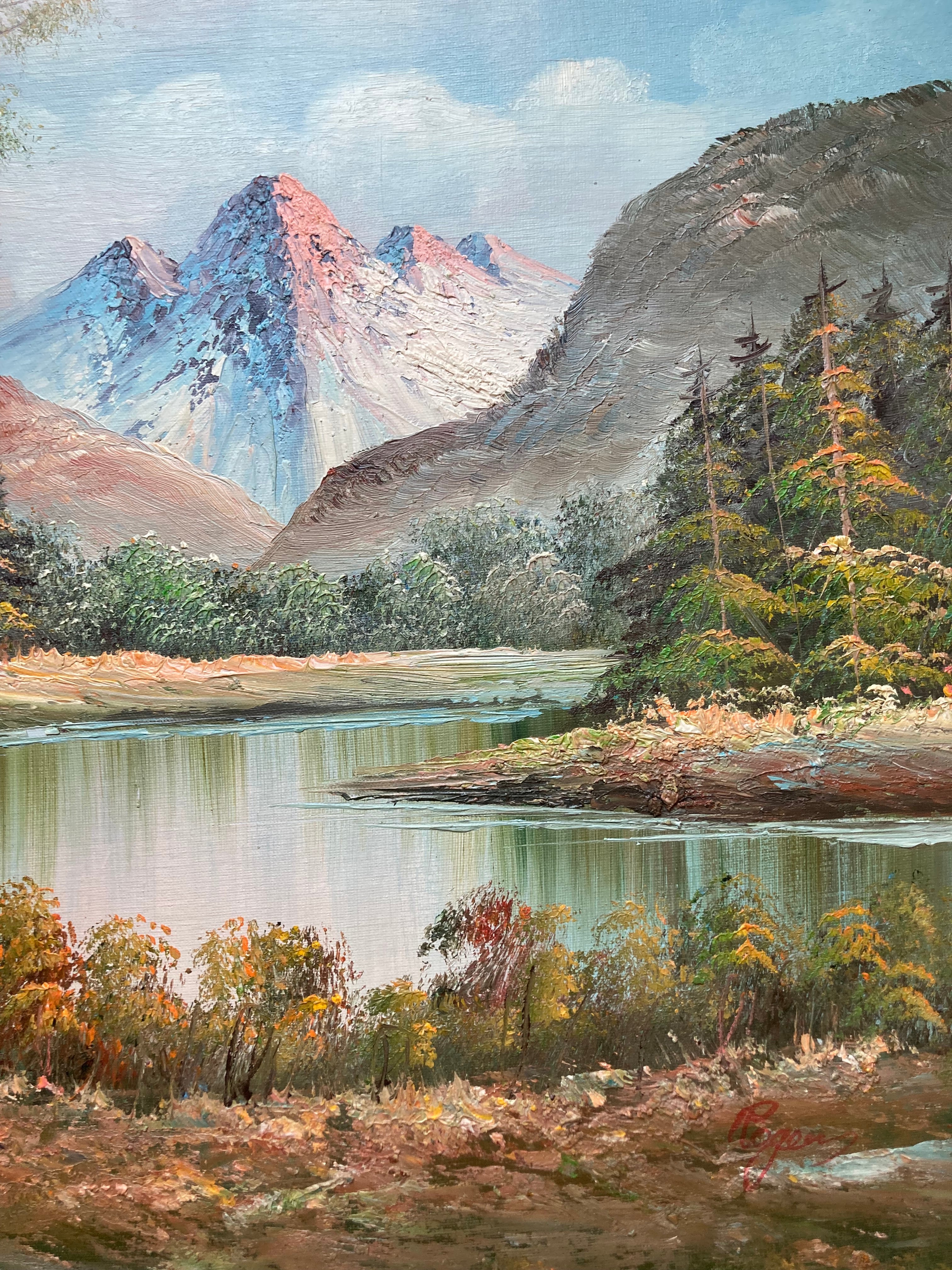 Oil Painting - Mountain Scene Landscape