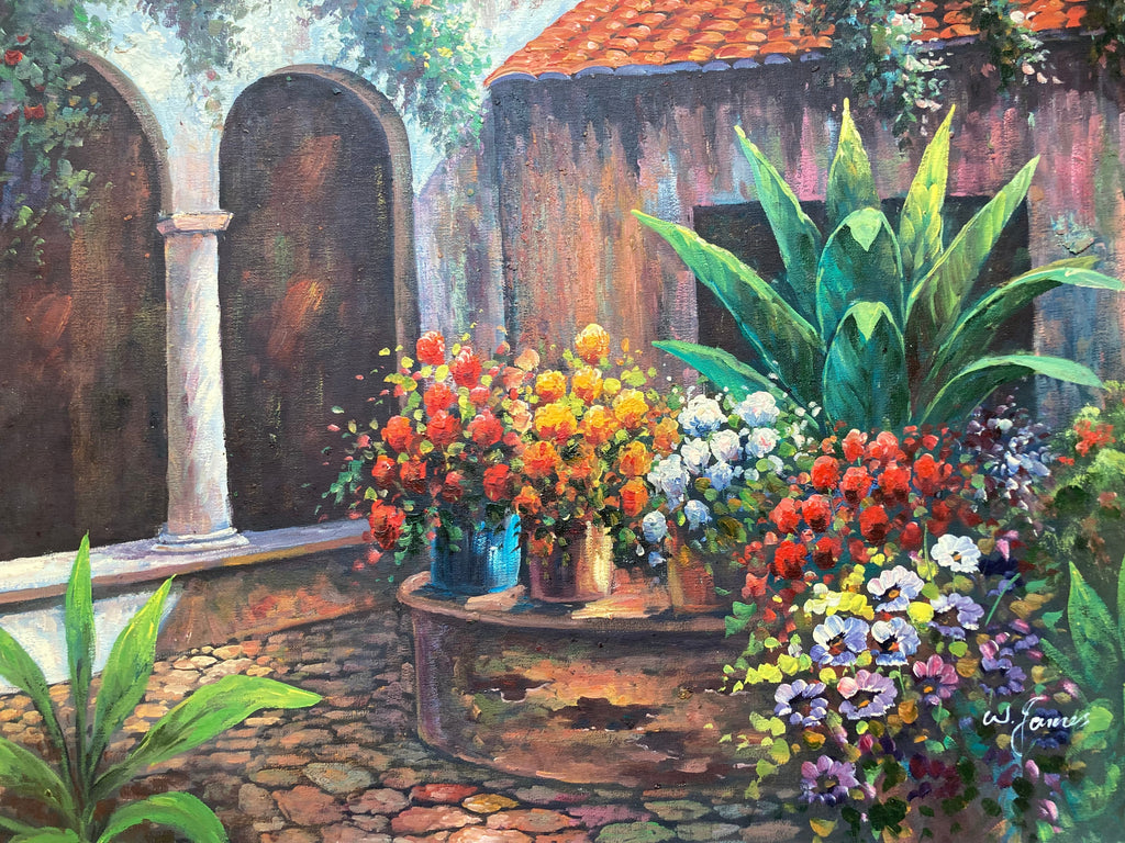 Oil Painting - Italian Garden Scene