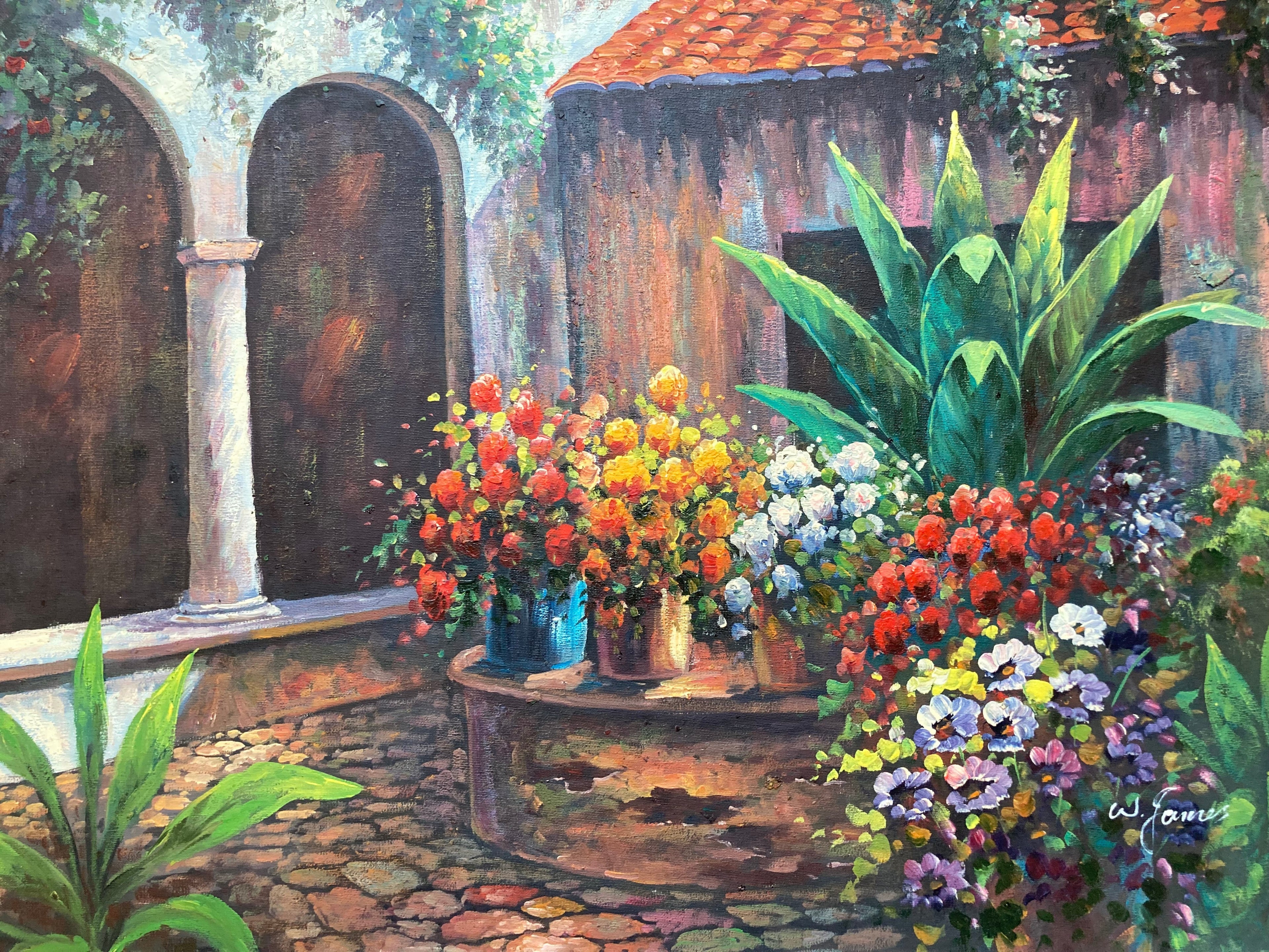 Oil Painting - Italian Garden Scene