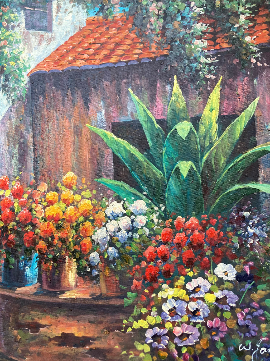 Oil Painting - Italian Garden Scene