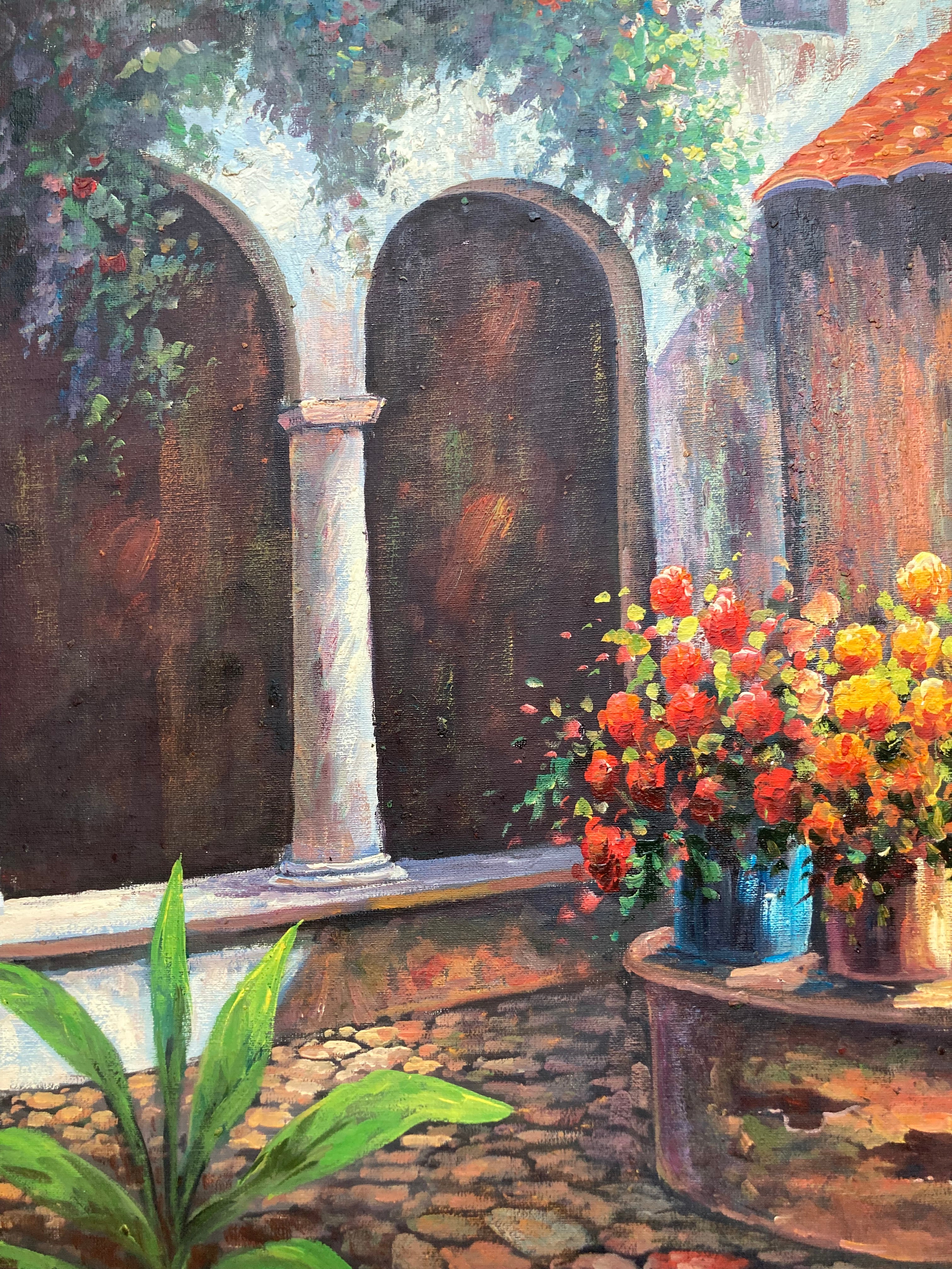 Oil Painting - Italian Garden Scene